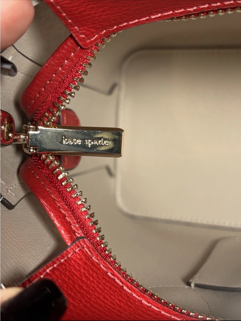 NWOT Kate Spade Red Leather Satchel with Crossbody Strap - Picture 12 of 16